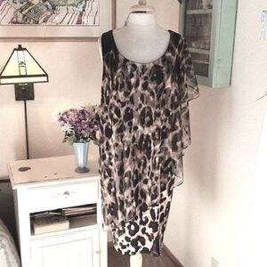 Dress Barn Collection Animal Print Evening Dress